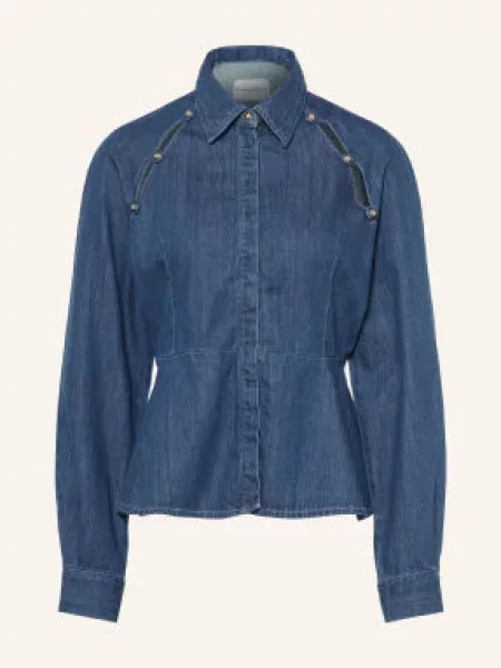 Claudie Pierlot Bluzka Jeansowa Z Wycięciami blau granatowa