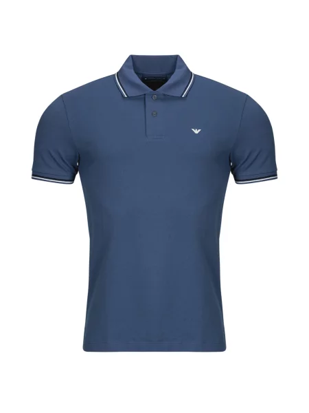 Polo majica Emporio Armani s kratkimi rokavi modra