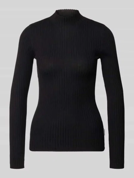 Sweter z dzianiny o kroju slim fit z czystej bawełny model ALAANIA' Armedangels czarny