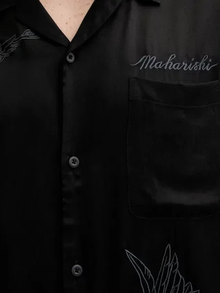 Сорочка Maharishi Peace Dove Embroidered Shirt regular класичний комір чорний