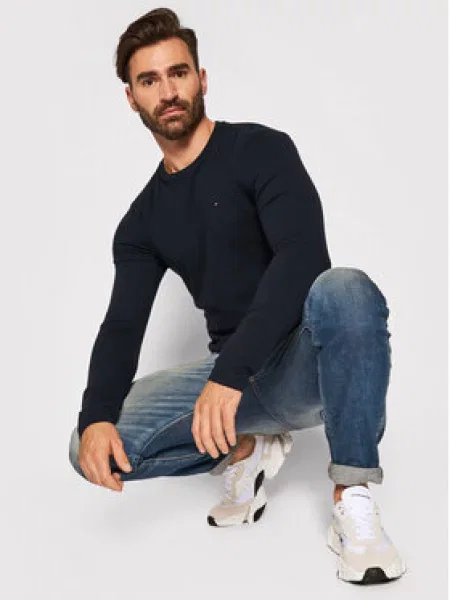 Dlouhé tričko Tommy Hilfiger s dlouhými rukávy černé