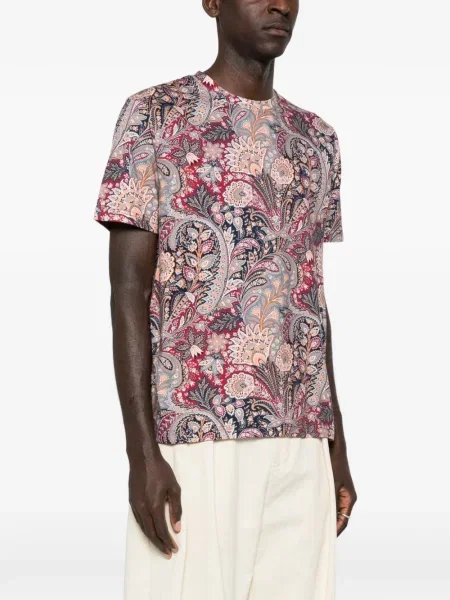 Тениска Etro с принт с пейсли десен червено