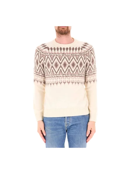 Sweter Ballantyne wełniany beżowy