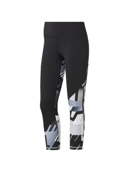Pantaloni Reebok cu imagine cu imprimeu geometric gri