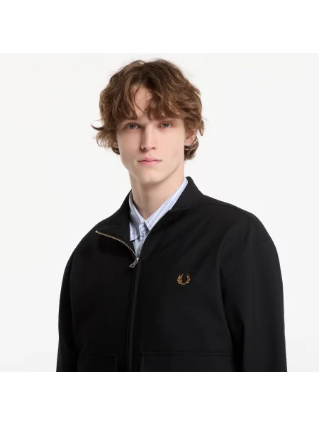 Bunda Fred Perry náplasťové vrecká čierna