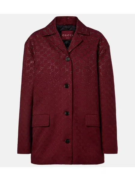 Sacou Gucci de cristal din canvas bordo