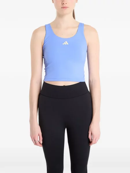 Apykaklė apkirptas marškinėliai Adidas be rankovių balta