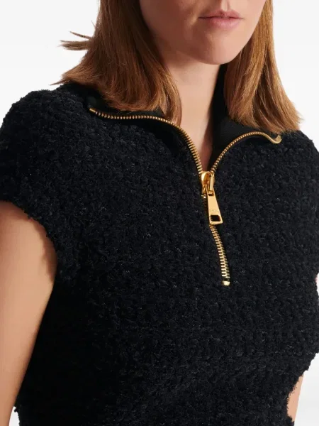 Top Balmain din tweed negru