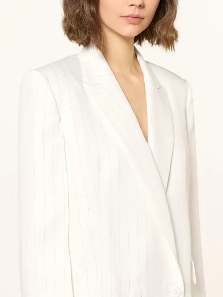 Maje Marynarka Z Błyszczącą Nicią I Lnem weiss biała