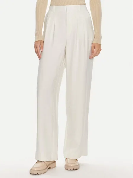 Hlače iz tkanine Calvin Klein Jeans bela