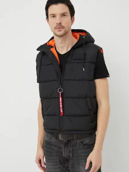 Alpha Industries vestă Hooded Faux Down Puffer