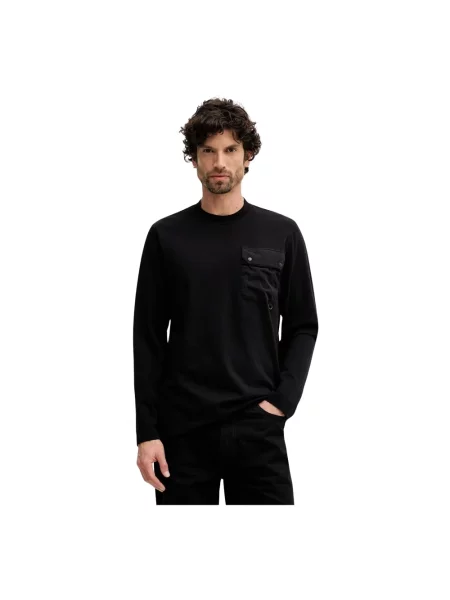 Barbour longsleeve gładki czarny