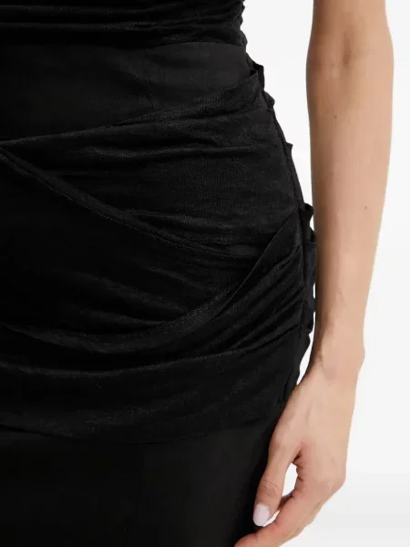 Rochie midi Pinko drapată până la genunchi de costum negru