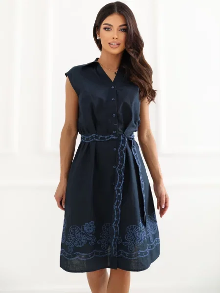 Rochie Italy Moda fără mâneci albastru