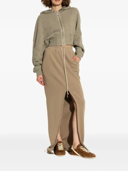Sneakerși Rick Owens din piele de căprioară maro