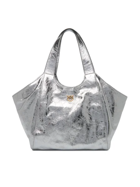 PINKO Kabelka Tote Mini Bag AI PLTT strieborná