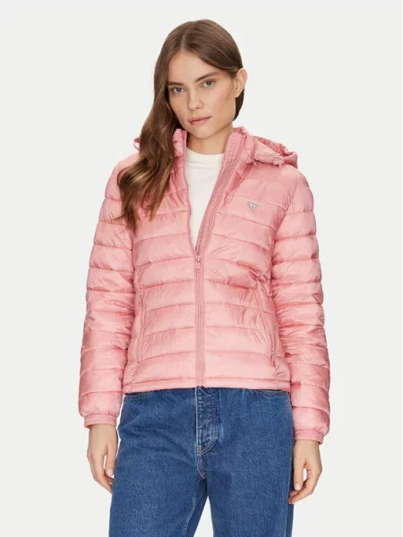 Guess Jeans Pūkinė striukė rožinė