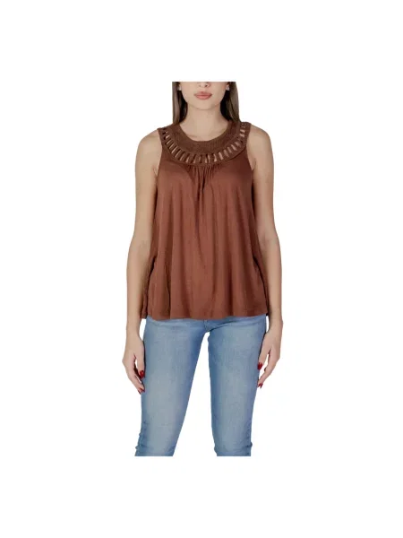 Top B.young bez rękawów brązowy