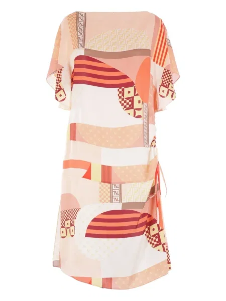 Sukienka mini Fendi z nadrukiem w abstrakcyjne wzory garniturowa
