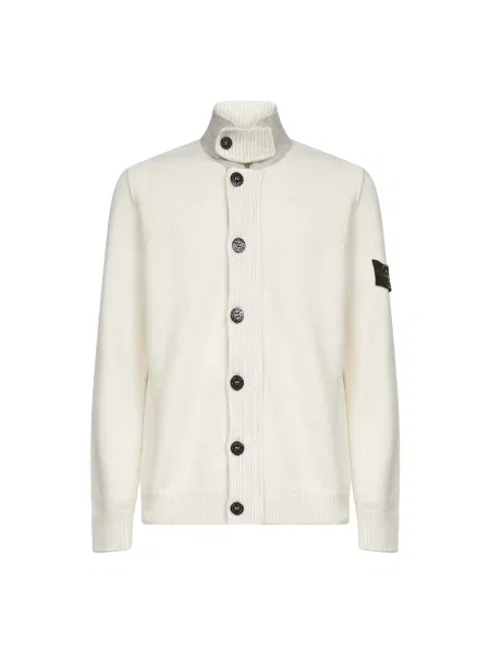 Kardigan Stone Island z kamieniami biały