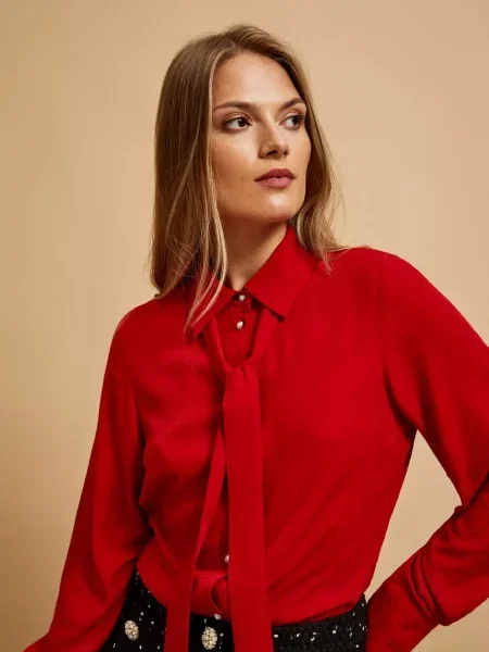 Cămașă Marisse cu legături negru