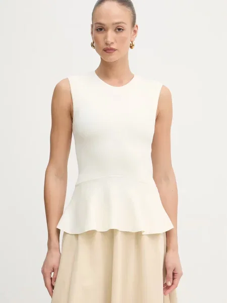 BOSS bluză pentru femei cu vâscoză Fillo bej