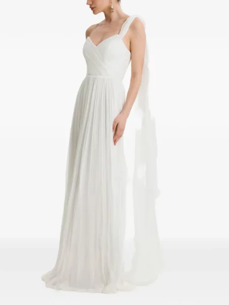 Rochie maxi Framboise cu un umăr gol alb
