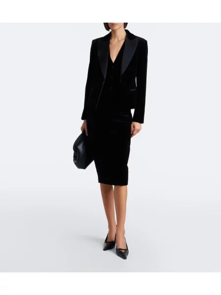 Fustă tip creion Max Mara de catifea eleganta negru