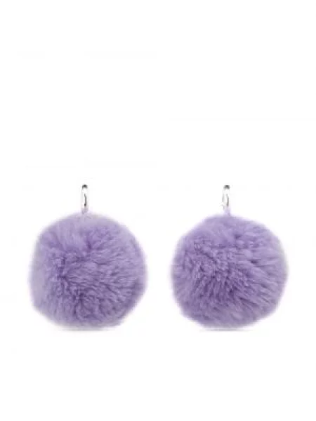 Auskarai Marni pom-poms violetinė