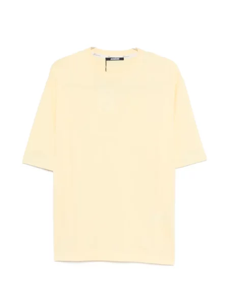 Tricou Jacquemus cu decolteu rotund galben