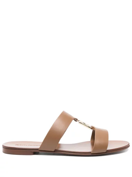 Papuci Dolce & Gabbana din piele maro