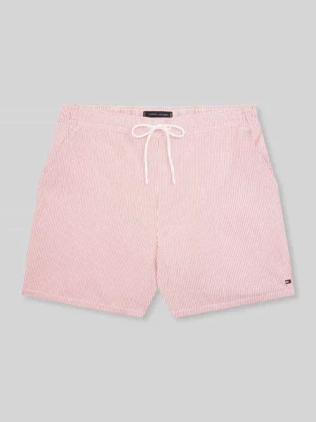 Kąpielówki Tommy Hilfiger z logo ze sznurkiem czerwone