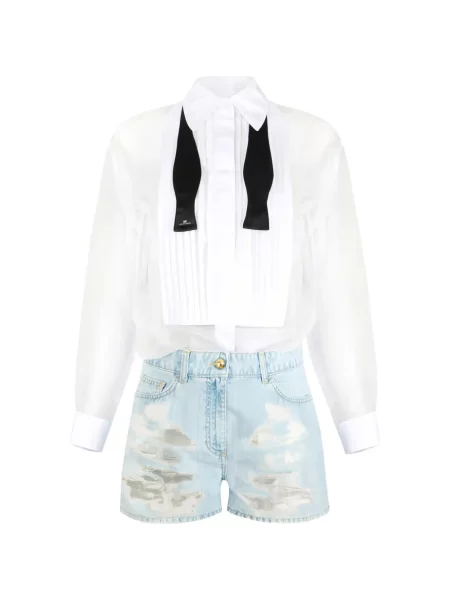 Kombinezon krótki Elisabetta Franchi z przetarciami garniturowy niebieski