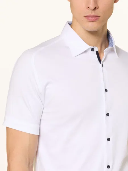 Desoto Košile S Krátkým Rukávem Slim Fit Z Jersey bílá