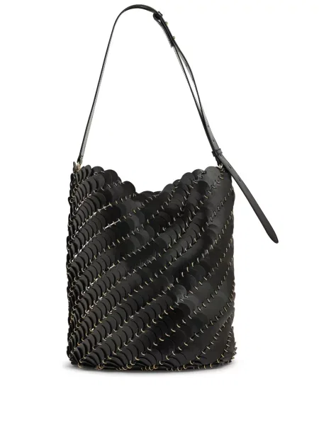 Geantă bucket Rabanne din piele negru