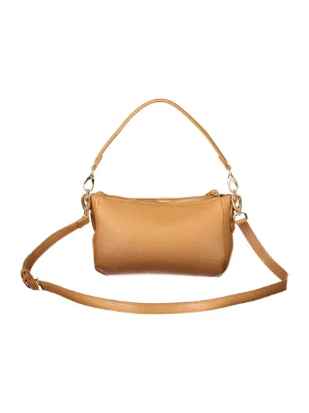 Lniana torebka Valentino Bags brązowa