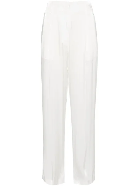 Pantaloni Genny din satin alb