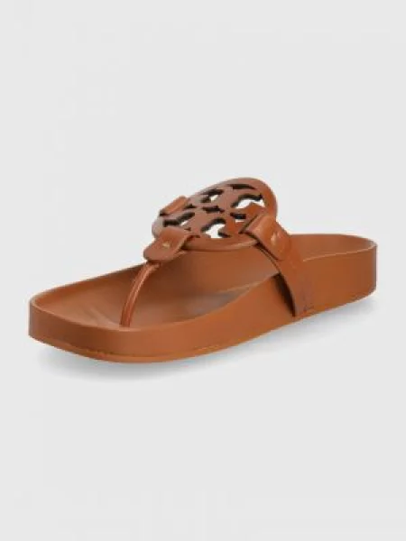 Bőr papucs Tory Burch barna