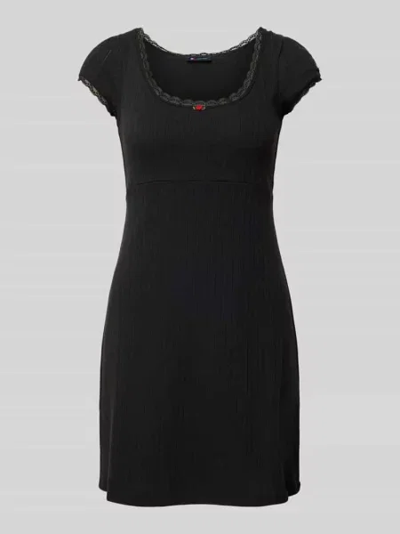 Sukienka mini taliowana z czystej bawełny Tommy Jeans czarna