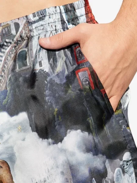 Pantaloni scurți Off-white cu imagine alb