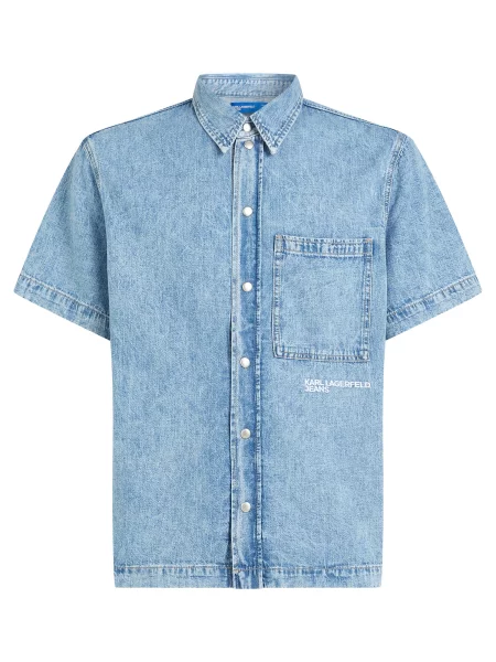 Karl Lagerfeld Jeans košulja za muškarce od pamuka plava
