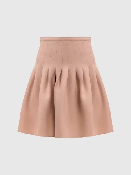 Спідниця з вовни та шовку Christian Dior бежева