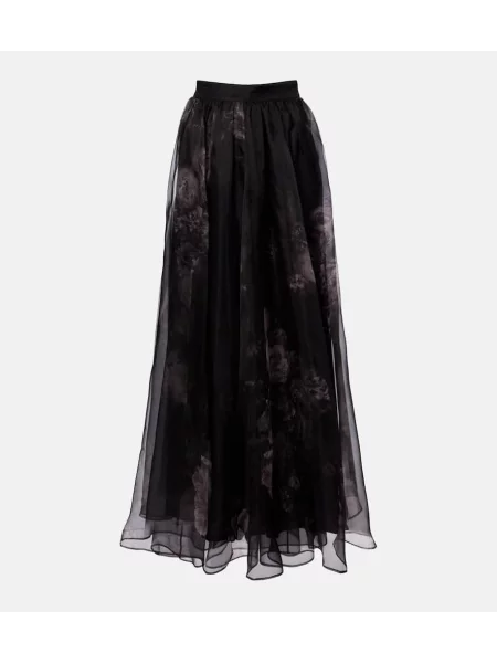 Jedwabna maksi spódnica maxi Zimmermann w kwiatki czarna