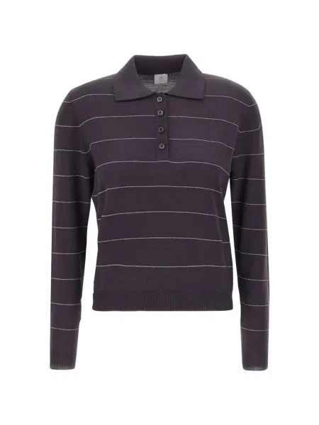 Tricou polo Eleventy de lână gri