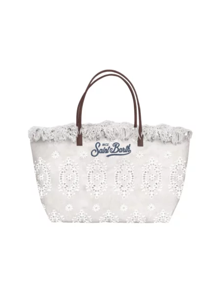 Torba Mc2 Saint Barth z frędzli biała