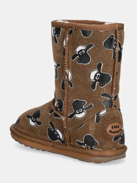Emu Australia Дитячі замшеві чоботи Shaun The Sheep Print