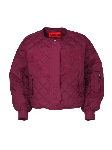 AEMMI Prijelazna jakna OVERSIZED BOMER JACKET WITH EMBROIDERY DETAIL bordo