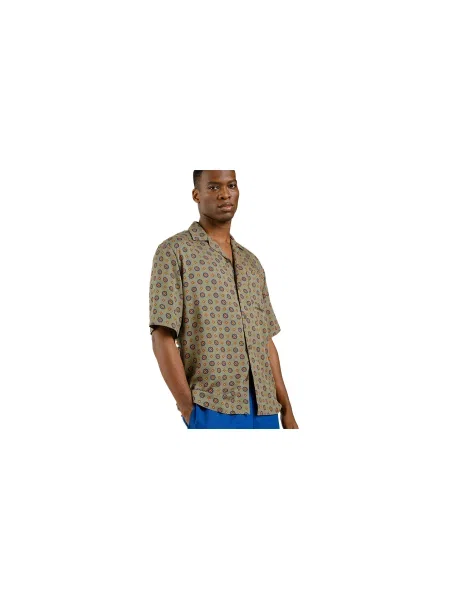 Dedicated Shirt Marstrand Medallion Ditsy Green Mężczyźni Koszula Dedicated Size: M zielony