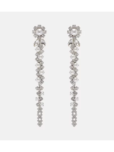 Cercei Simone Rocha cu perle argintiu