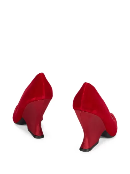 Pantofi cu toc Alberta Ferretti cu imprimeu geometric roșu